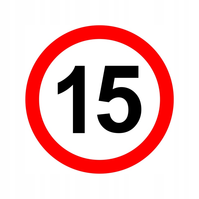Sticker speed limit 15km sign diameter 20 cm