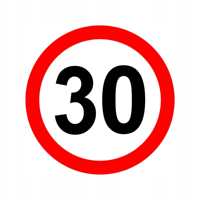 Sticker speed limit 30km sign diameter 20 cm