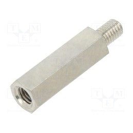 10 pcs x DREMEC - 219X30 - Screwed spacer sleeve, 30mm, Int.thread: M6, Ext.thread: M6, brass