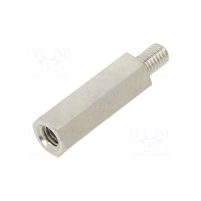 10 pcs x DREMEC - 219X30 - Screwed spacer sleeve, 30mm, Int.thread: M6, Ext.thread: M6, brass