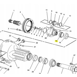 Rear axle bearing for cva backhoe loader