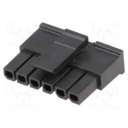2 pcs x MOLEX - 436450600 - Plug, wire-board, female, Micro-Fit 3.0, 3mm, PIN: 6, w/o contacts