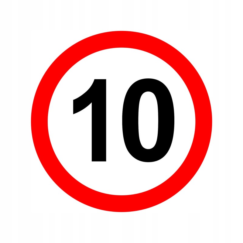 Sticker speed limit 10km sign diameter 20 cm