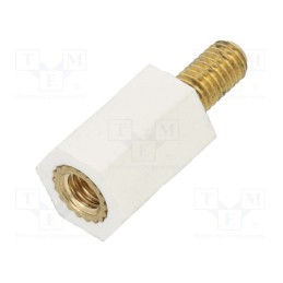 10 pcs x DREMEC - 2188X15 - Insulating sleeve, Int.thread: M5, L: 15mm, UL94V-2, Mat: polyamide