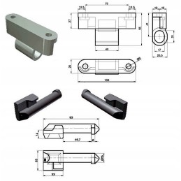 Aluminum side hinge for welding l100