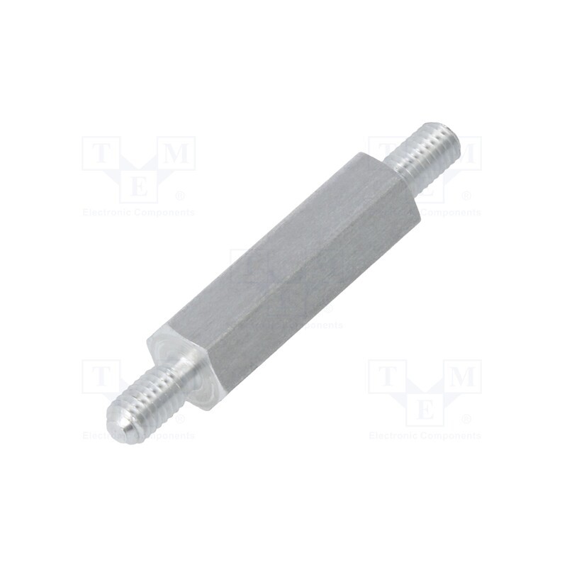 10 pcs x DREMEC - 434X18 - Screwed spacer sleeve, 18mm, Ext.thread: M3, hexagonal, aluminium