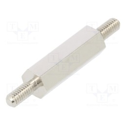 10 pcs x DREMEC - 412X15 - Screwed spacer sleeve, 15mm, Ext.thread: M2,5, hexagonal, brass