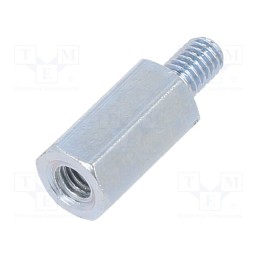 10 pcs x BOSSARD - 1384775 - Screwed spacer sleeve, 10mm, Int.thread: M3, Ext.thread: M3, steel