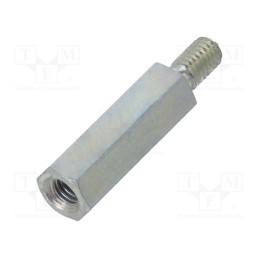 10 pcs x DREMEC - 223X15 - Screwed spacer sleeve, 15mm, Int.thread: M3, Ext.thread: M3, steel
