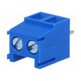 2 pcs x NINIGI - TB-3.5-P-2P-BL - PCB terminal block, angled 90°, 3.5mm, ways: 2, on PCBs, 1mm2, 12A