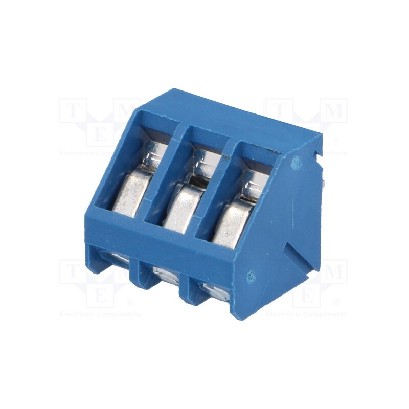 2 pcs x KARSON - 335-031-12 - PCB terminal block, angled 45°, 5mm, ways: 3, on PCBs, 0.5÷1.5mm2