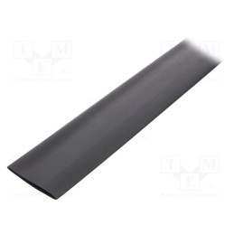 1 m x TASKER - GTM 3819 BK - Heat shrink sleeve, glueless, 2: 1, 38.1mm, L: 1m, black