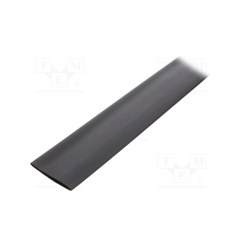 1 m x TASKER - GTM 3819 BK - Heat shrink sleeve, glueless, 2: 1, 38.1mm, L: 1m, black