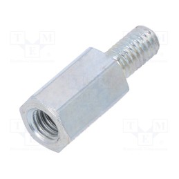 10 pcs x DREMEC - 223X08 - Screwed spacer sleeve, 8mm, Int.thread: M3, Ext.thread: M3, steel
