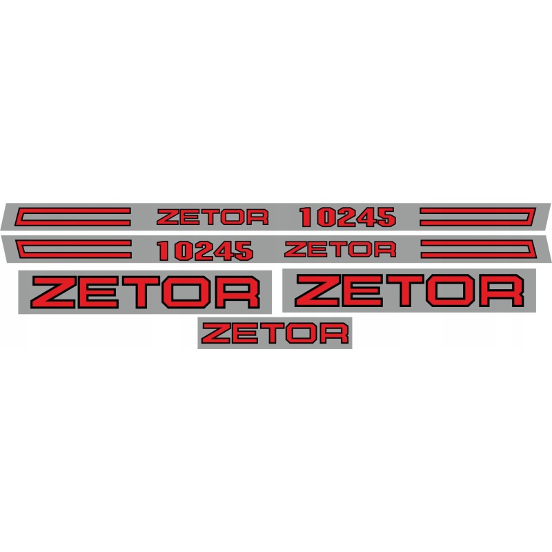 Zetor 10245 laminated stickers, set, sides, roof