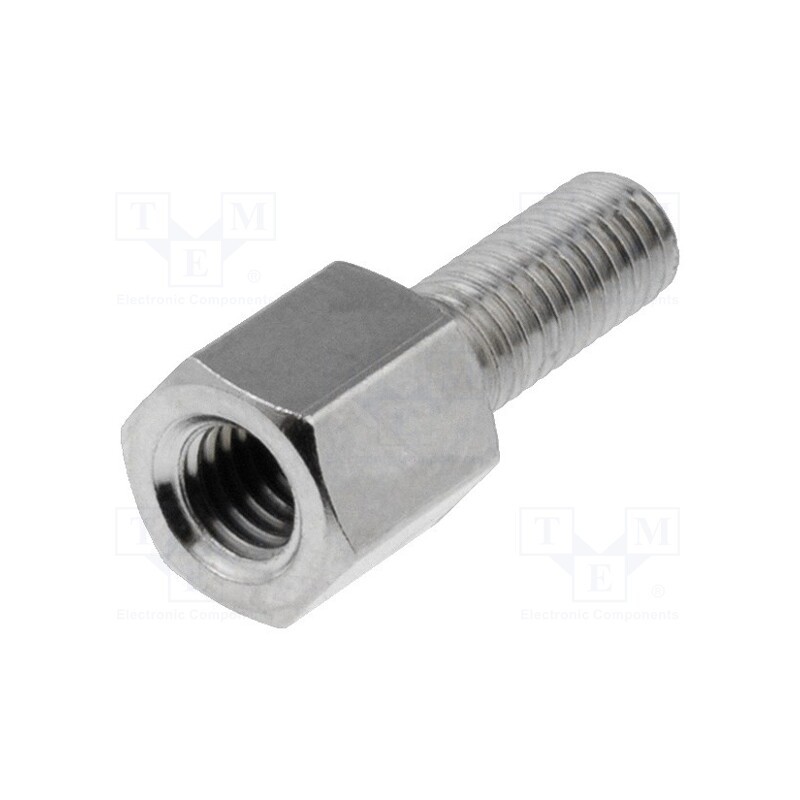 10 pcs x VOGT - ZDM355258 - Screwed spacer sleeve, 5mm, Int.thread: M3, Ext.thread: M3, brass