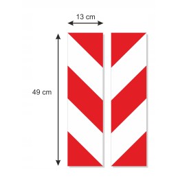 Laminated reflective stripes sticker 13x49 cm