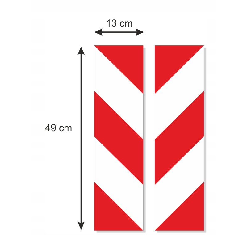 Laminated reflective stripes sticker 13x49 cm