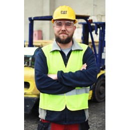 Caterpillar construction safety helmet, yellow