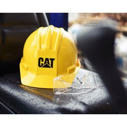 Caterpillar construction safety helmet, yellow