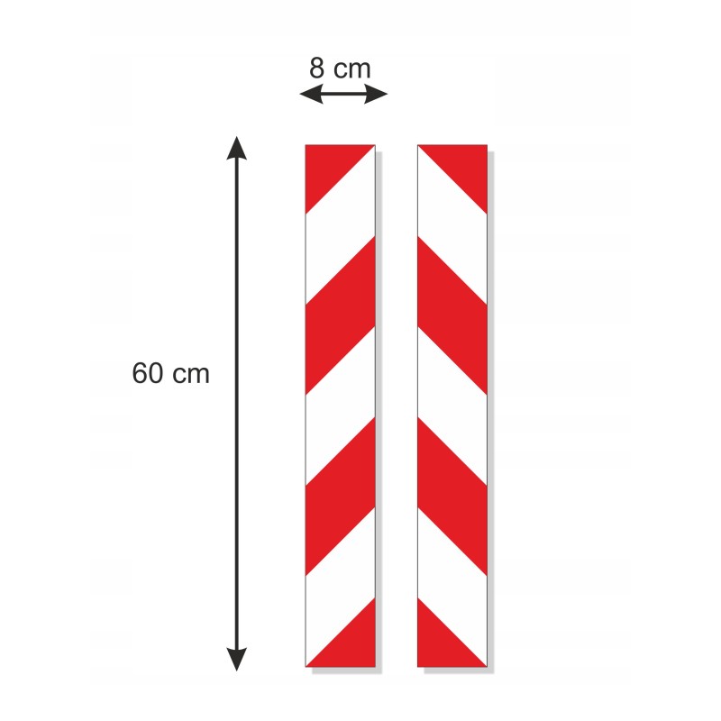 Laminated reflective stripes sticker 8x60 cm