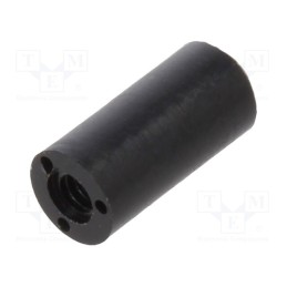 10 pcs x DREMEC - 181RDX08 - Spacer sleeve, cylindrical, polyamide, M2, L: 8mm, Øout: 4mm, black