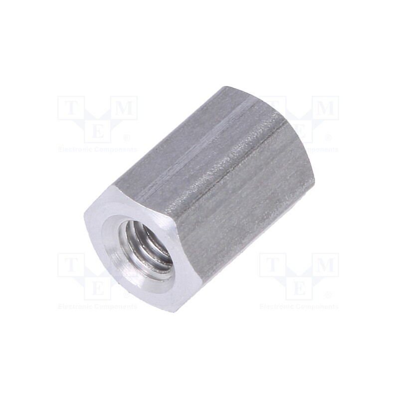 10 pcs x DREMEC - 134X08 - Screwed spacer sleeve, 8mm, Int.thread: M3, hexagonal, aluminium