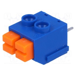 2 pcs x NINIGI - TB-5.0-P-2P-SPR - PCB terminal block, angled 90°, 5mm, ways: 2, on PCBs, 22AWG÷16AWG