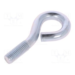 10 pcs x DROMET - HO.8.60 - Hook, ring, steel, zinc, Thread len: 20mm, Overall len: 60mm