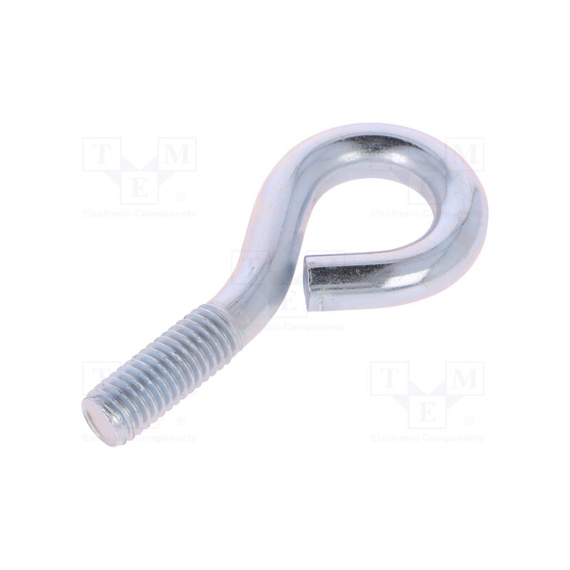 10 pcs x DROMET - HO.8.60 - Hook, ring, steel, zinc, Thread len: 20mm, Overall len: 60mm