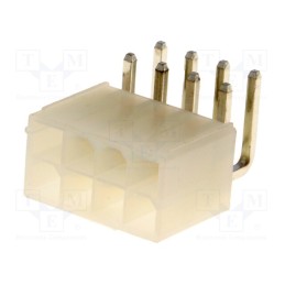 2 pcs x NINIGI - N42GK-08 - Socket, wire-board, male, N42G, 4.2mm, PIN: 8, THT, 600V, 9A, tinned