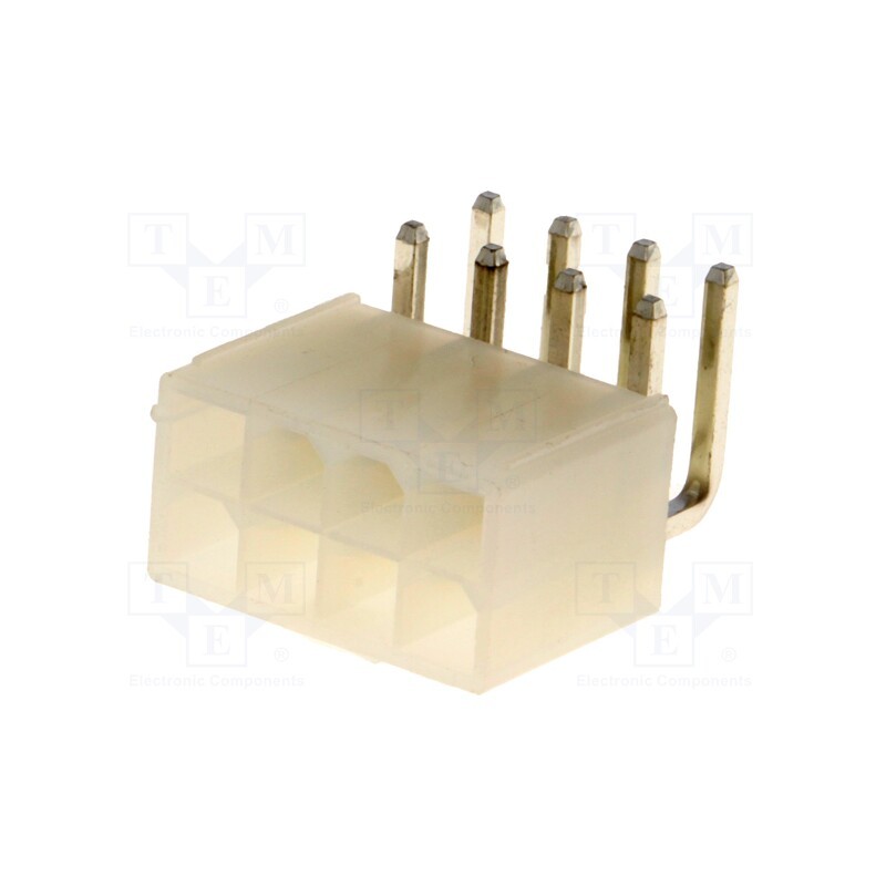 2 pcs x NINIGI - N42GK-08 - Socket, wire-board, male, N42G, 4.2mm, PIN: 8, THT, 600V, 9A, tinned