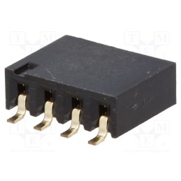 2 pcs x NINIGI - ZL268-4SGH - Socket, pin strips, female, PIN: 4, horizontal, 2.54mm, SMT, 1x4