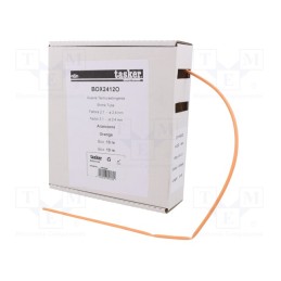 1 pcs x TASKER - BOX 2412 O - Heat shrink sleeve, glueless, 2: 1, 2.4mm, L: 10m, orange