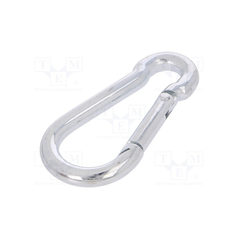 10 pcs x DROMET - KSO.6.60 - Carabiner, steel, for rope, L: 60mm, zinc, 6mm