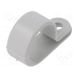 10 pcs x OBO BETTERMANN - 255 17.5 LGR - Fixing clamp, Cable P-clips, ØBundle : 17.5mm, W: 10mm, polyamide