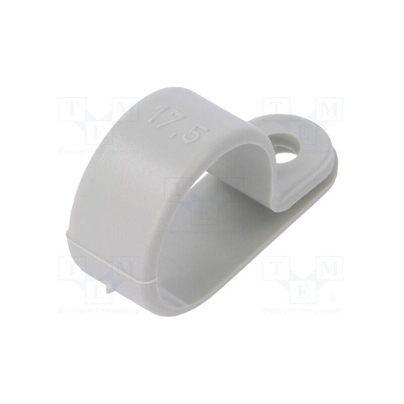 10 pcs x OBO BETTERMANN - 255 17.5 LGR - Fixing clamp, Cable P-clips, ØBundle : 17.5mm, W: 10mm, polyamide