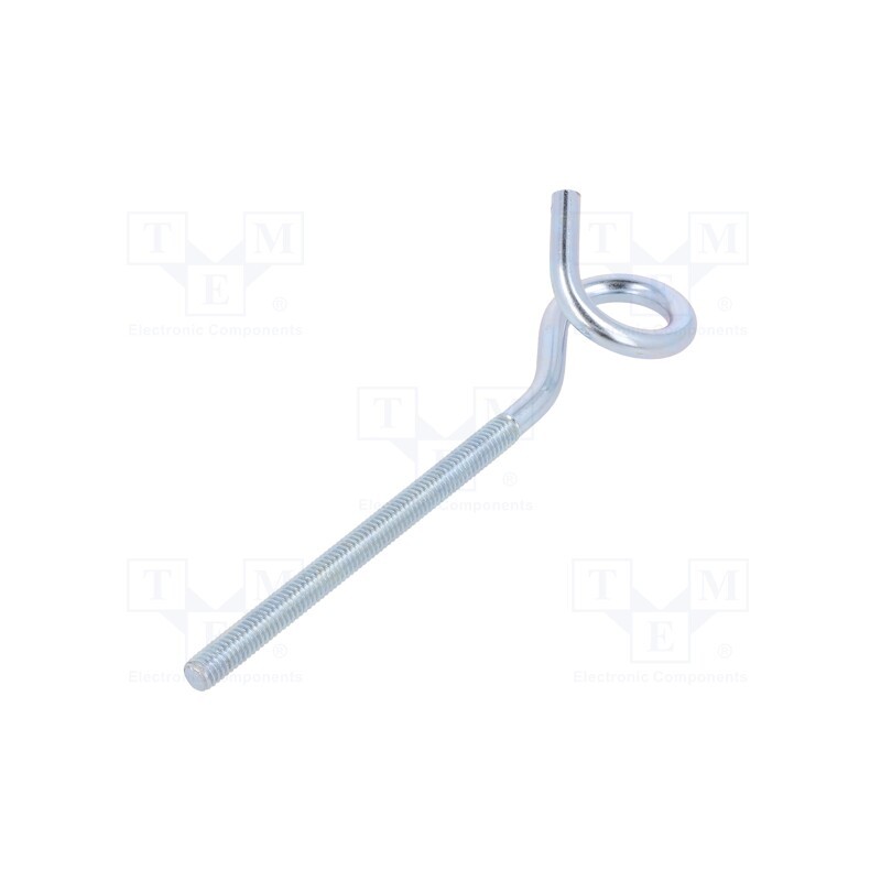 10 pcs x DROMET - HOH.6120 - Hook, ring, steel, zinc, Thread len: 75mm, Overall len: 120mm