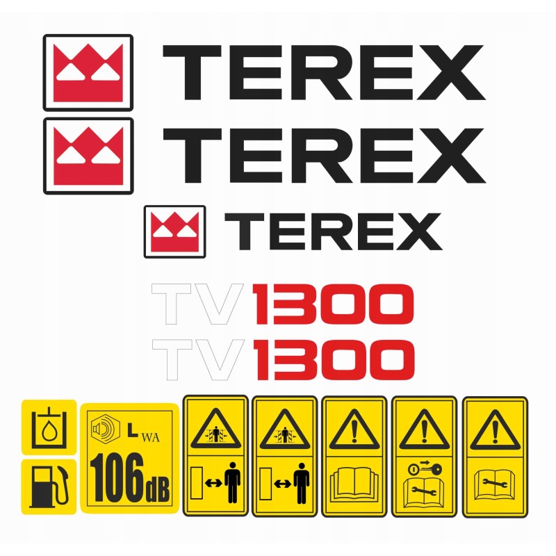 Terex tv1300 sticker sticker, roller set