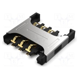 2 pcs x Global Connector Technology (GCT) - SIM7050-6-0-00-A - Connector: for cards, Micro SIM, push-pull, SMT, gold flash, PIN: