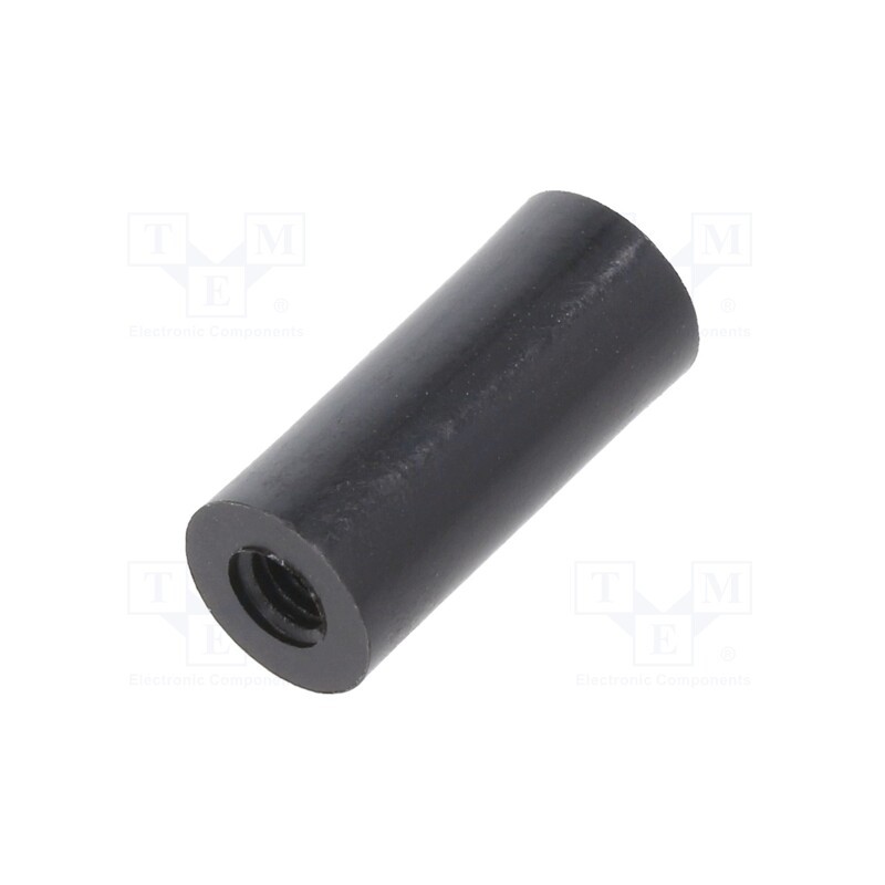 10 pcs x DREMEC - 187RDX18 - Spacer sleeve, cylindrical, polyamide, M4, L: 18mm, Øout: 8mm, black