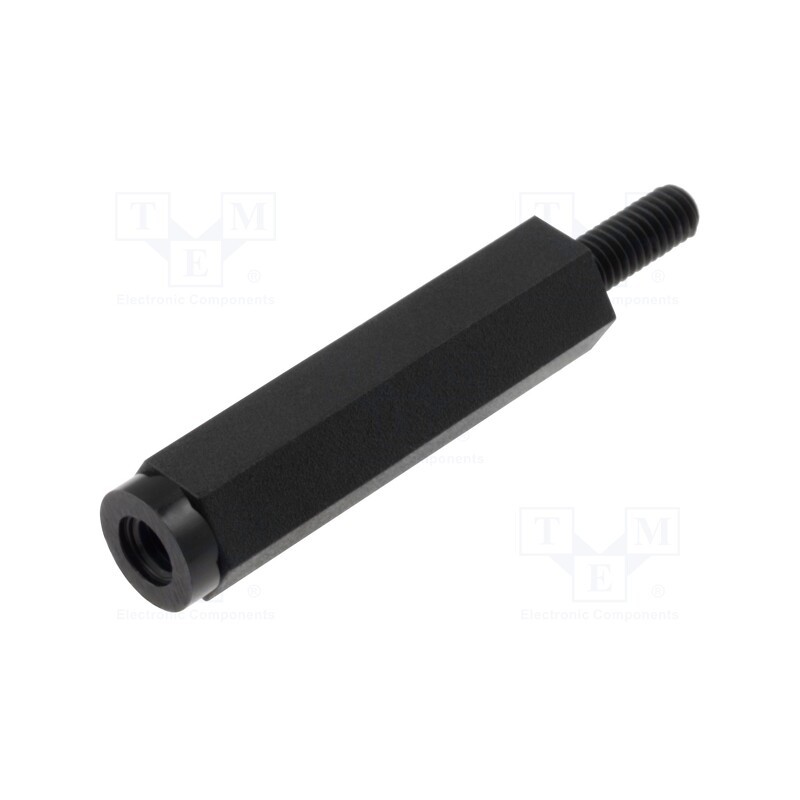 10 pcs x DREMEC - 285X20 - Screwed spacer sleeve, hexagonal, polyamide, M3, M3, L: 20mm, black