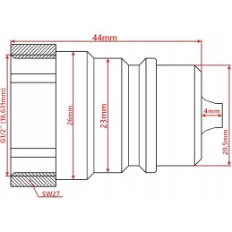 Hydraulic quick connector euro plug, internal thread 1 2