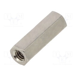 10 pcs x DREMEC - 1112X12 - Screwed spacer sleeve, 12mm, Int.thread: M2,5, hexagonal, brass