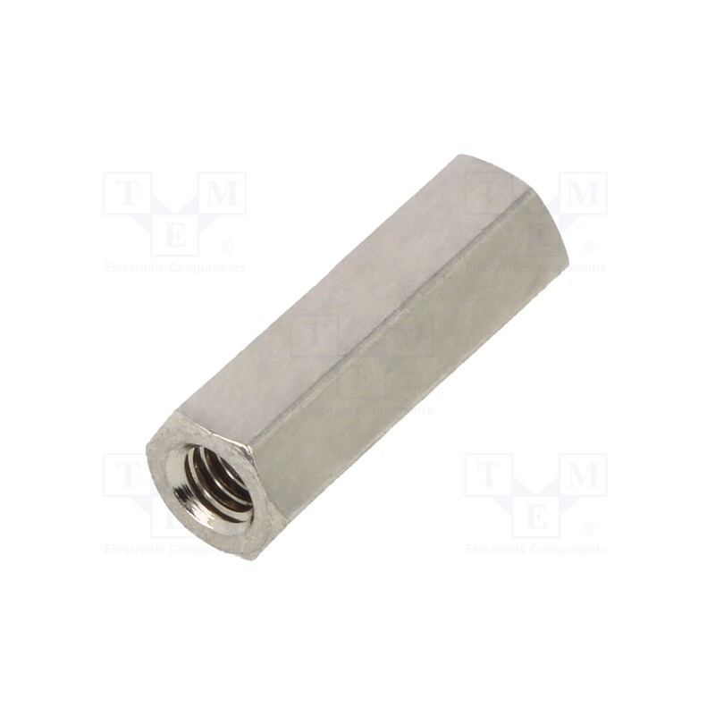 10 pcs x DREMEC - 1112X12 - Screwed spacer sleeve, 12mm, Int.thread: M2,5, hexagonal, brass
