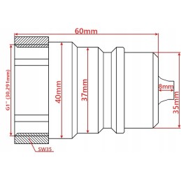 Hydraulic quick connector euro plug, internal mains 1