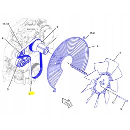 Cat V-ribbed belt for backhoe load cva