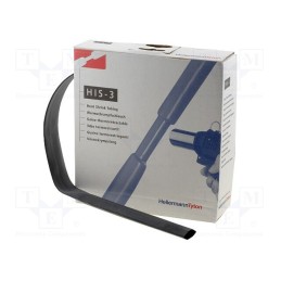 1 rol x HELLERMANNTYTON - 308-31800 - Heat shrink sleeve, glueless, 3: 1, 18mm, L: 4m, black, -50÷125°C