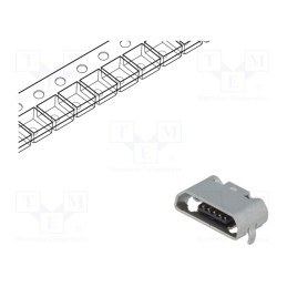2 pcs x MOLEX - 1051640001 - Socket, USB B micro, on PCBs, SMT, PIN: 5, horizontal, USB 2.0
