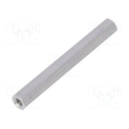 10 pcs x DREMEC - 136X60 - Screwed spacer sleeve, 60mm, Int.thread: M4, hexagonal, aluminium